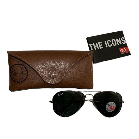 Ray Ban Classic Aviator Black & Gold Sunglasses - Picture 2 of 9